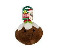 Gem Imports Squeaking Christmas Pudding Plush Dog Toy - Festive Holiday Pet Toy with Cheeky Squeaker, Soft Plush Chew & Play Toy for Dogs