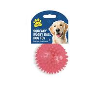 Gem Imports Squeaky Pink LED Light Up Ball Dog Toy 7cm - Flashing PVC Interactive Pet Ball with Batteries Included