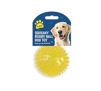 Gem Imports Squeaky Yellow LED Light Up Ball Dog Toy 7cm - Flashing PVC Interactive Pet Ball with Batteries Included