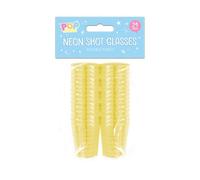 Gem Imports Yellow Neon Reusable Plastic Shot Glasses - Pack of 24, PAR6154GIMPYLW
