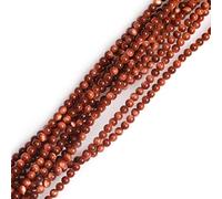 Gem-inisde 3mm Round Brown Gold Sandstone Sand Stone Loose Beads for Jewelry Making 15" Jewellery Beads Making