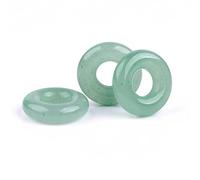 GEM-Inisde 3Pcs 20mm Natural Green Aventurine Jade Gemstone Semi Precious GUASHA Scraping Donuts Beads for Jewelry Making Beads Power Energy Chakra Stone