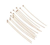 GEM-Inside 100Pcs 0.5x30mm Hypoallergenic Ball Pin 14K Yellow Gold Filled Brass Body for Jewelry Necklace Earrings Bracelets Pendant Charms Making