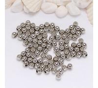 Gem-Inside 100Pcs 2.5mm Hypoallergenic Polished Smooth 14K White Gold Filled Spacer Beads for Jewellery Making Wholesale Metal Bead DIY Handmade Craft Supplies