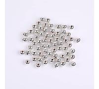 GEM-Inside 100Pcs 5mm Hypoallergenic Polished Smooth White Silver Filled Plated Spacer Beads for Jewelry Making