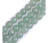 Gem-Inside 10mm AA Grade Green Strawberry Rock Quartz Round Semi Precious Gemstone Natural Stone Beads for Jewellery Making 15" Strand Chakras Beads Handmade Craft Supplies