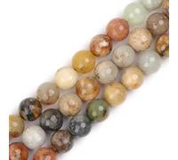 Gem-Inside 10mm Natural Nephrite Huashow Jade Smooth Round Gemstone Beads for Jewelry Making Bulk Full 15" Semi Precious Gemstone DIY Handmade Craft Supplies