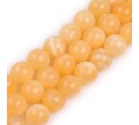 Gem-Inside 10mm Natural Yellow Jade Smooth Round Gemstone Beads for Jewelry Making Bulk Full 15" Semi Precious Gemstone DIY Handmade Craft Supplies