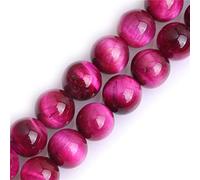 GEM-Inside 10mm Pink Tiger's Eye Round Gemstone Semi Precious Loose Beads for Jewellery Making 15"