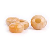GEM-Inside 10Pcs Natural Orange Aventurine Jasper 14mm Large Hole Paracord Cord End Rondelle Donuts Spacer Beads for Jewelry Making Power Energy Chakra Stone