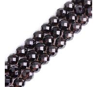 Gem-Inside 12mm Natural Dark Brown Smoky Quartz Genuine Crystal Precious Gemstone Faceted Spacer Beads for Jewelry Making Strand 15''