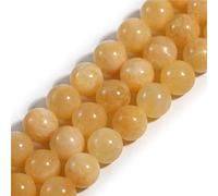 GEM-Inside 12mm Natural Yellow Jade Gemstone Semi Precious Frosted Matte Unpolished Round Beads for Jewellery Making 15''