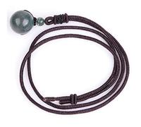 Gem-Inside 16mm Round Natural Green Moss Agate Braided Rope Long Pendant Necklace 26 Inch Gift