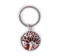 Gem-Inside 2 inches Natural Red Carnelian Agate Chakra Stone Keychains Key Chains Rings for Women Crafts Jewelry