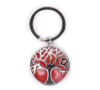 Gem-Inside 2 inches Red Watermelon Crystal Chakra Stone Keychains Key Chains Rings for Women Crafts Jewelry