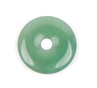 GEM-Inside 20mm Green Aventurine Jade Stone Circle Donuts Beads for Pendant Jewelry Making Power Energy Chakra Massage GuaSha Scraping Tools