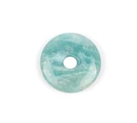 GEM-Inside 20mm Natural Green Amazonite Jasper Stone Gemstone Ring Circle Donuts Beads for Jewelry Making GUASHA Scraping Tools