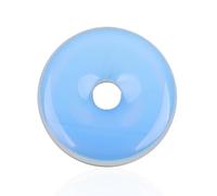 GEM-Inside 20mnm Cream White Opalite Stone Circle Donuts Beads for Pendant Jewelry Making Power Energy Chakra Massage GuaSha Scraping Tools