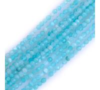 Gem-Inside 2mm Pure Amazonite Natural Gemstone Faceted Round Semi Precious Loose Seed Beads for Jewellery Making 15" Strand
