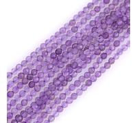 Gem-Inside 2mm Purple Crystal Quartz Natural Gemstone Faceted Round Semi Precious Loose Seed Beads for Jewellery Making 15" Strand