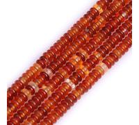 Gem-Inside 2x4mm Deep Carnelian Agate Rondelle Stone Natural Gemstone Heishi Spacer Beads for DIY Bracelets Necklace Jewellery Making Craft Project Strand 15"