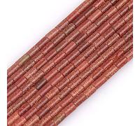 Gem-Inside 2x4mm Natural Brown Gold Sandstone Tube Column Spacer Beads for Jewelry Making Strand 15" Energy Stone Healing Power Crystal