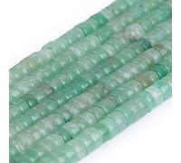 Gem-Inside 2x4mm Natural Green Aventurine Jade Heishi Disc Rondelle Spacer Beads for Jewelry Making Full 15" Strand Energy Stone Healing Power Gemstone