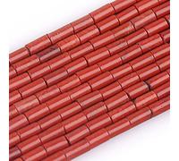 Gem-Inside 2x4mm Natural Red Jasper Tube Column Spacer Beads for Jewelry Making Strand 15" Energy Stone Healing Power Crystal