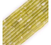 Gem-Inside 2x4mm Natural Yellow Lemon Jasper Tube Column Spacer Beads for Jewelry Making Strand 15" Energy Stone Healing Power Crystal