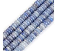 GEM-Inside 2x6mm Natural Blue Aventurine Jade Semi-Gemstone Heishi Disc Rondelle Spacer Beads for Jewelry Making Full 15" Strand Energy Stone Healing Power Crystal
