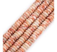 GEM-Inside 2x6mm Natural Red Crazy Lace Agate Stone Heishi Disc Rondelle Spacer Beads for Jewelry Making Full 15" Strand Energy Stone Healing Power Crystal