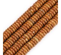 GEM-Inside 2x6mm Natural Yellow Wood Texture Jasper Stone Heishi Disc Rondelle Spacer Beads for Jewelry Making Full 15" Strand Energy Stone Healing Power Crystal