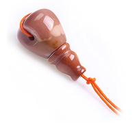 GEM-Inside 3 Holes Natural Mookaite Jasper Stone Gemstone Teardrop Drop Buddha Head Buddhist Tibetan Guru Beads for Mala Prayer Rosary Bracelet Making