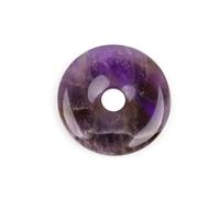 GEM-Inside 30mm Natural Dream Lace Amethyst Quartz Gemstone Ring Circle Donuts Beads for Jewelry Making GUASHA Scraping Tools