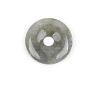 GEM-Inside 30mm Natural Gray Labradorite Jasper Stone Gemstone Ring Circle Donuts Beads for Jewelry Making GUASHA Scraping Tools