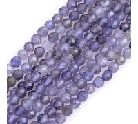 Gem-Inside 3mm Cordierite Quartz Natural Gemstone Faceted Round Semi Precious Loose Seed Beads for Jewellery Making 15" Strand