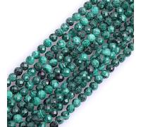 Gem-Inside 3mm Green Malachite Natural Gemstone Faceted Round Semi Precious Loose Seed Beads for Jewellery Making 15" Strand