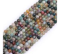 Gem-Inside 3mm Indian Agate Natural Gemstone Faceted Round Semi Precious Loose Seed Beads for Jewellery Making 15" Strand