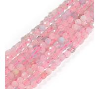 Gem-Inside 3mm Morganite Natural Gemstone Faceted Round Semi Precious Loose Seed Beads for Jewellery Making 15" Strand