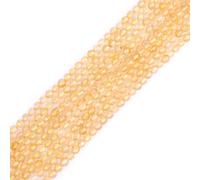 Gem-Inside 3mm Natural Yellow Citrine Quartz Real Crystal Gemstone Faceted Spacer Beads for Jewelry Making Strand 15''