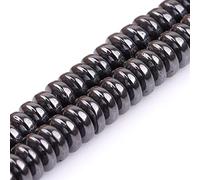 Gem-Inside 3x6mm Non-Magnetic Hematite Rondelle Stone Natural Gemstone Heishi Spacer Beads for Bracelet Necklace Jewellery Making DIY Craft Project Strand 15"