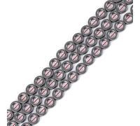 GEM-Inside 46pcs 8mm Natural Black Hematite Smooth Edge Ring Circle Beads for Bracelet Necklace Jewelry Making Power Energy Chakra Beads
