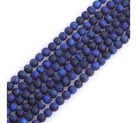 GEM-Inside 4mm Lapis Blue Tiger Eye Frosted Matte Unpolished Gemstone Semi Precious Round Spacer Beads for Jewellery Making DIY Handmade Craft Supplies 15" …