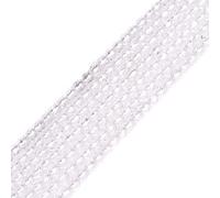 Gem-Inside 4mm Natural White Clear Rock Quartz Genuine Crystal Precious Gemstone Faceted Spacer Beads for Jewelry Making Strand 15'' AAA Grade