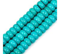 Gem-Inside 4x10mm Turquoise Rondelle Stone Natural Gemstone Heishi Spacer Beads for Bracelet Necklace Jewellery Making DIY Craft Project Strand 15"