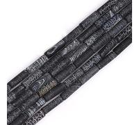 GEM-INSIDE 4x13mm Natural Black Agate Stone Gemstone Semi Precious Column Tube Chakras Beads for Jewelry Making Full 15" Strand Energy Healing Stone