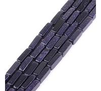 Gem-Inside 4x13mm Natural Blue Sandstone Square Tube Cube Cuboid Beads for Jewelry Making Strand 15" Energy Stone Healing Power Stone