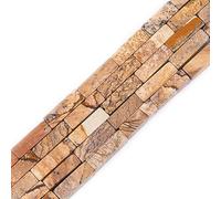 Gem-Inside 4x13mm Natural PictureJasper Gemstone Cube Cuboid Beads for Jewelry Making Strand 15''Energy Healing Power Stone