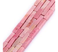 Gem-Inside 4x13mm Natural Pink Rhodonite Jasper Square Tube Cube Cuboid Spacer Beads for Jewelry Making Strand 15" Energy Healing Power Stone