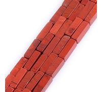 Gem-Inside 4x13mm Natural Red Jasper Square Tube Cube Cuboid Spacer Beads for Jewelry Making Full 15" Strand Energy Stone Healing Power Gemstone